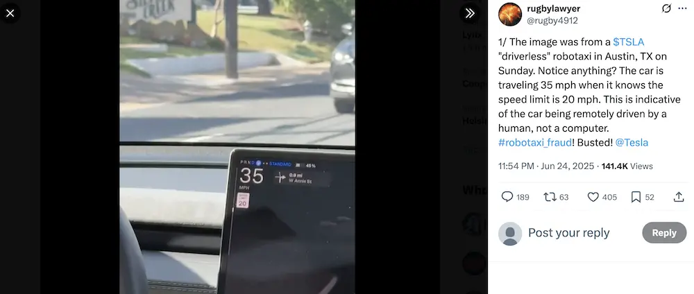 特斯拉无人出租&ldquo;翻车&rdquo;了？上线两日多次违反交规，运营首日就遭调查